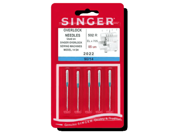 SINGER Overlock Needles used on SINGER Overlock sewing machines Model 14 SH. 502R EL x 705. 2022 90/14.