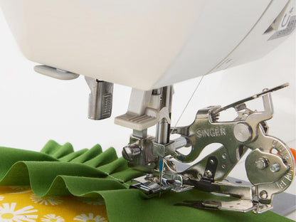 singer-ruffler-foot-on-singer-machine-creating-ruffles-on-green-fabric